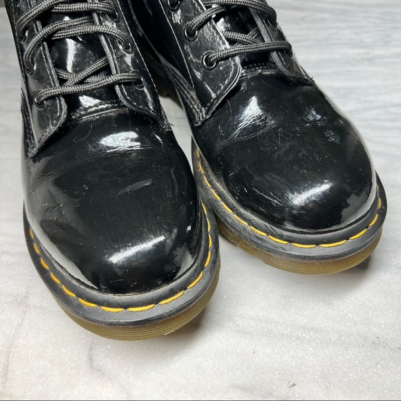 Dr. Martens Black Patent Leather 1460 Lace Up Boots 9 - Picture 7 of 8